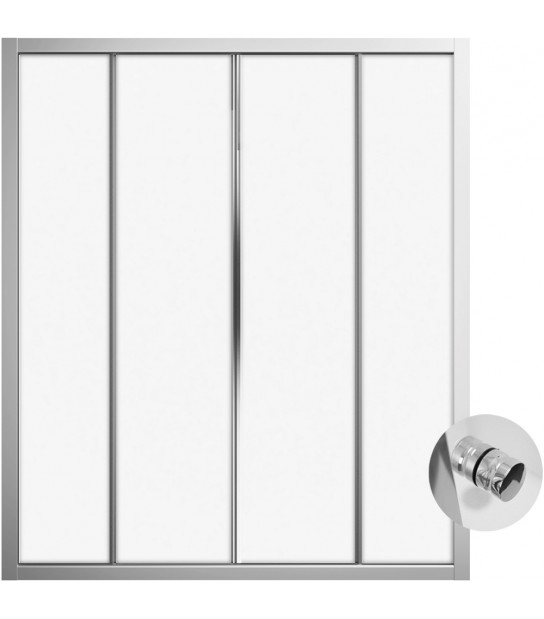 Porta Doccia A 2 Ante Scorrevoli Simply 2.0 Vetro Stampato C Profilo Cromo 178,5 - 182,5 Ap.80 Cm