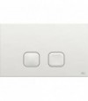 Placca Di Comando Plain Dual Oli Bianca Doppio Tasto