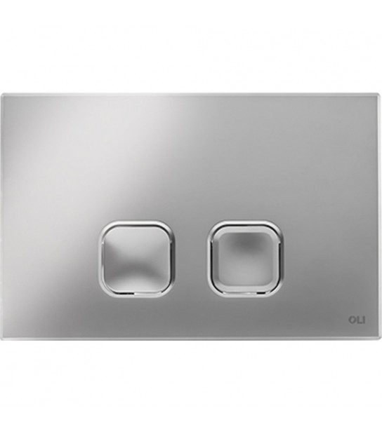 Placca Di Comando Plain Dual Oli Cromo Lucido Doppio Tasto