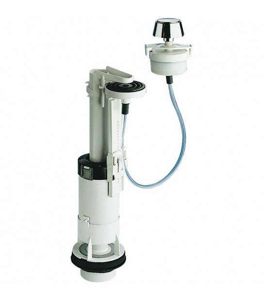 Valvola Di Scarico Pneumatica Per Cassetta Monoblocco In Ceramica Kit + Pulsante Cromo Lucido