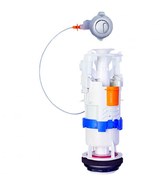 Batteria A Doppio Scarico Per Cassetta Esterna Deco Cavi Pulsante Cromo Lucido