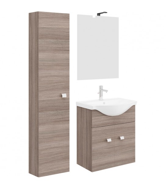 Mobile Da Bagno Zaffiro Rovere Fumo Colonna Sospesa 1 Anta Dx-Sx