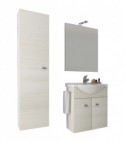 Mobile Da Bagno Zaffiro Rovere Bianco Base Cm 58 + Lavabo