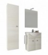 Mobile Da Bagno Zaffiro Rovere Bianco Specchiera Cm 55