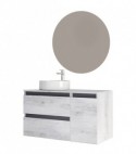 Mobile Da Bagno Cube2 Base 91 Cm Quercia Bianco/Grafite Opaco
