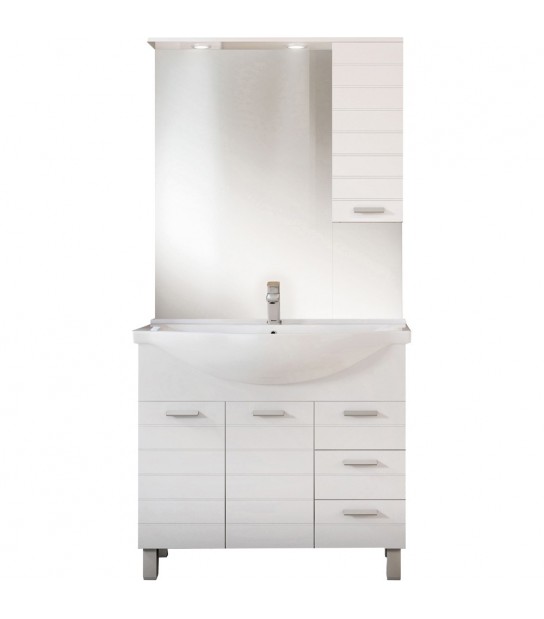 Mobile Da Bagno Rigo 85 Specchiera 80 - Pensile Sx