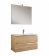 Mobile Da Bagno Grace2 Base 80 Quercia Naturale/ Bianco Lucido
