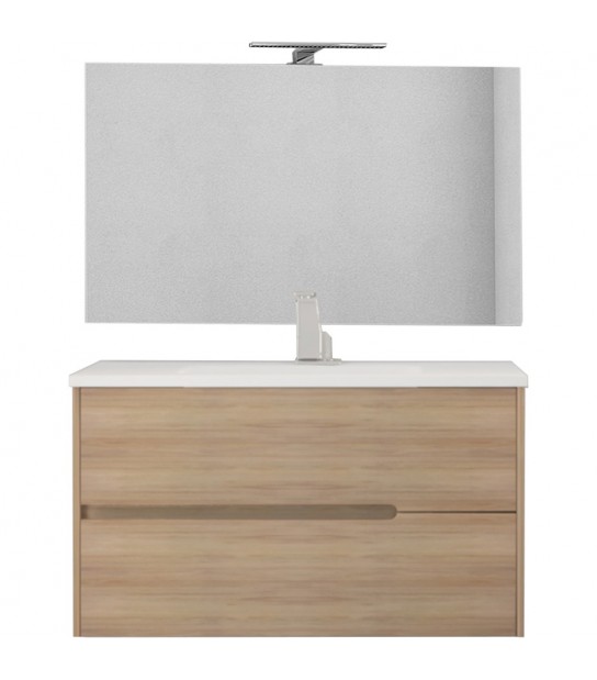 Mobile Da Bagno Marvis 02 Rovere Tabacco Base Sospesa 100 Cm