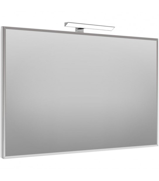 Specchio Rettangolare Filo Lucido Bisellato Con Lampada Led 100 X 70 Cm