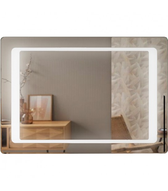 Specchio Filo Lucido Con Fascia Interna Satinata Retroilluminata 100 X 70 Cm