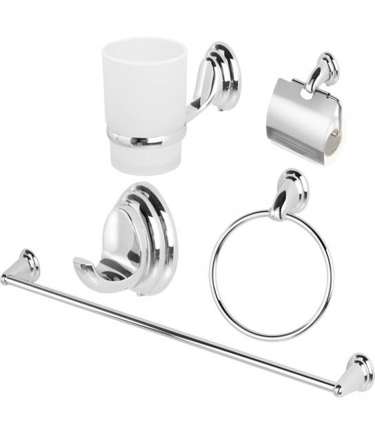 Set Accessori Bagno Serie Facile Cromo /Vetro