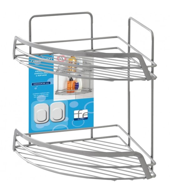 Mensola Portaoggetti Angolare 2 Ripiani -