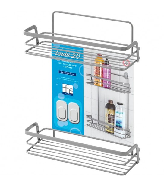 Mensola Portaoggetti Rettangolare 2 Ripiani -