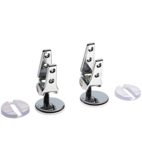 Coppia Di Cerniere Versione Sovrapposta Per Sedili Laccati E Colati Mod.A Cromo - Regolabile