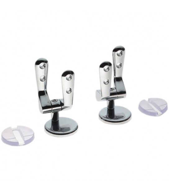 Coppia Di Cerniere Regolabili Universali Per Sedili Wc Mod.A Cromo