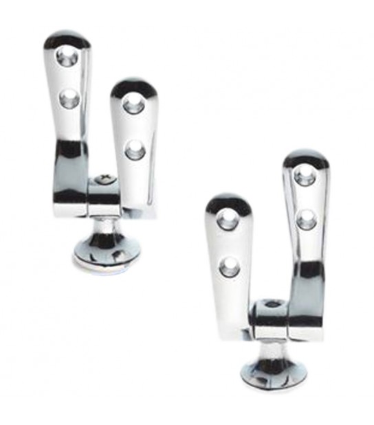 Coppia Di Cerniere Fisse Per Sedili Wc Mod.D Cromo