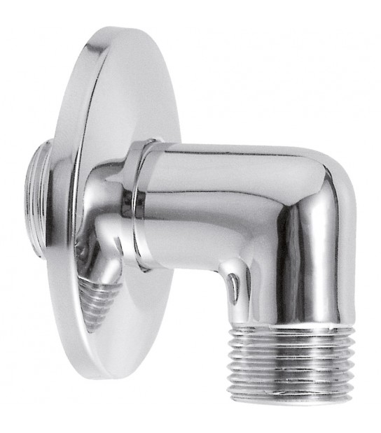 Curvetta Doccia Ad Angolo Con Rosone Cromo 1/2 X 1/2