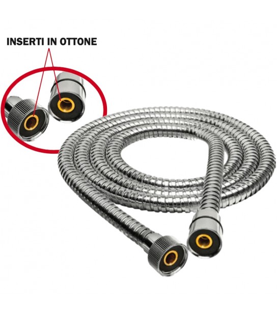 Flessibile Doccia Conico In Acciaio Con Inserti In Ottone 1/2 X 1/2 Cm 200