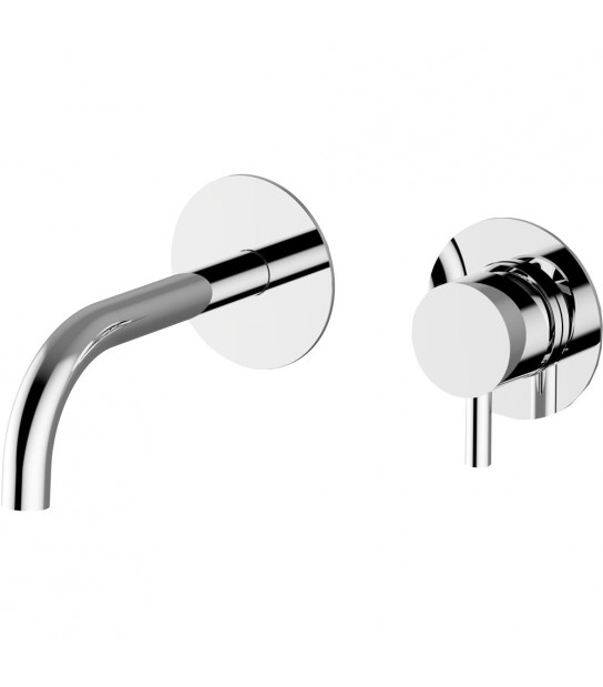 Batteria Lavabo Incasso A Parete Jabil 25 Cromo + Piletta Click Clack