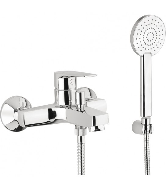 Miscelatore Esterno Vasca Siena Cromo + Set Doccetta