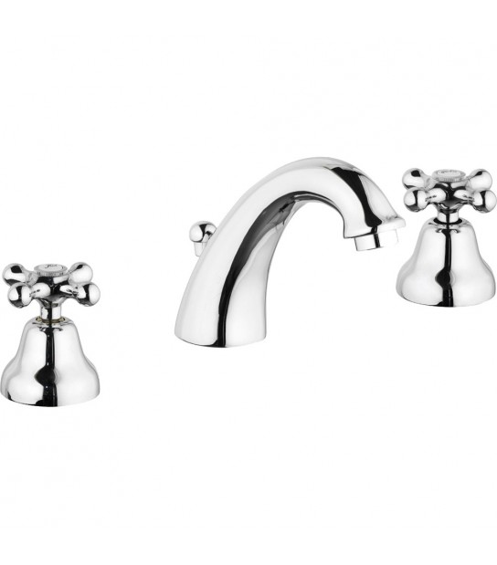 Batteria Lavabo Bocca Bassa Rome Cromo + Piletta 11/4