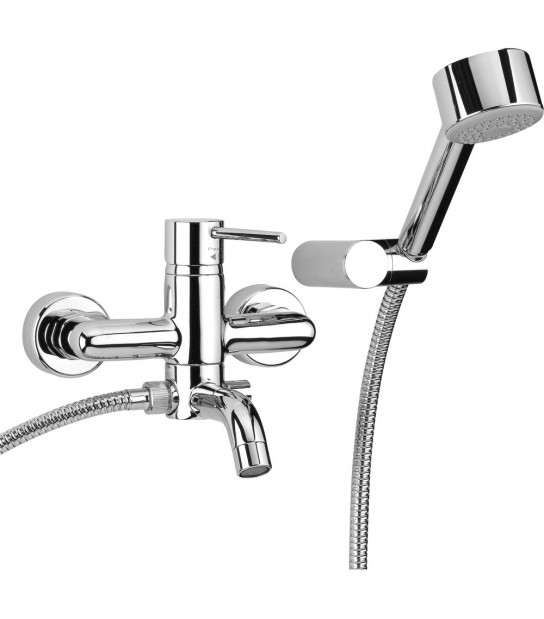 Miscelatore Vasca Esterno New Disco Cromo + Set Doccia