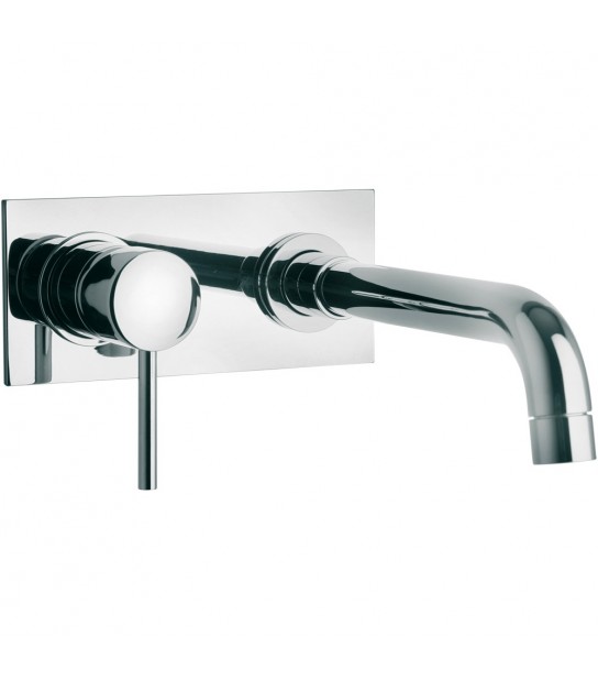 Miscelatore Lavabo New Disco Bocca A Muro Cromo + Piletta 11/4