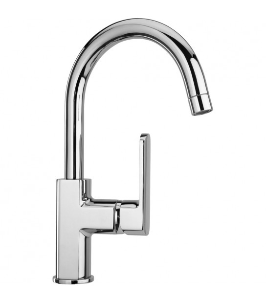 Miscelatore Lavabo Stile Con Bocca Orientabile Cromo + Piletta 11/4