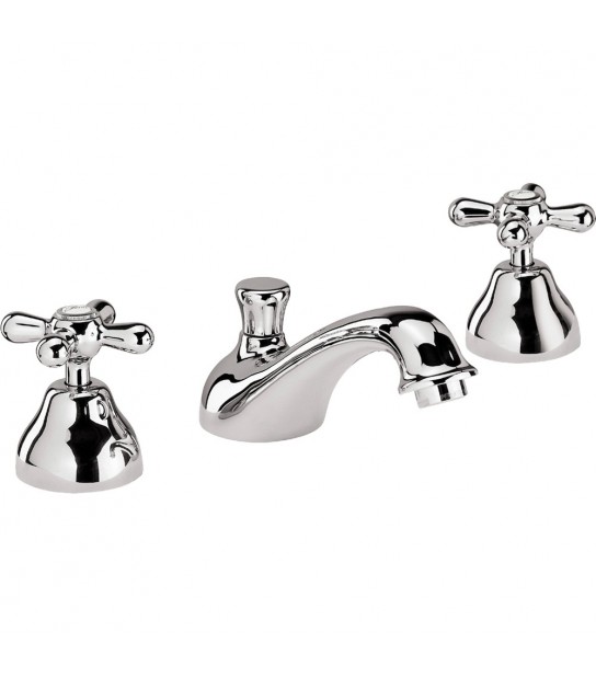 Batteria Lavabo A Tre Fori Liberty Cromo + Piletta 11/4