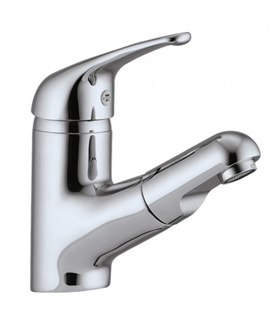 Miscelatore Lavabo Con Doccetta Estraibile Cromo + Piletta 11/4