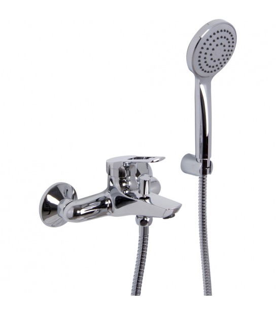 Miscelatore Vasca Esterno Serie 4 Con Leva Aperta Cromo + Set Doccia