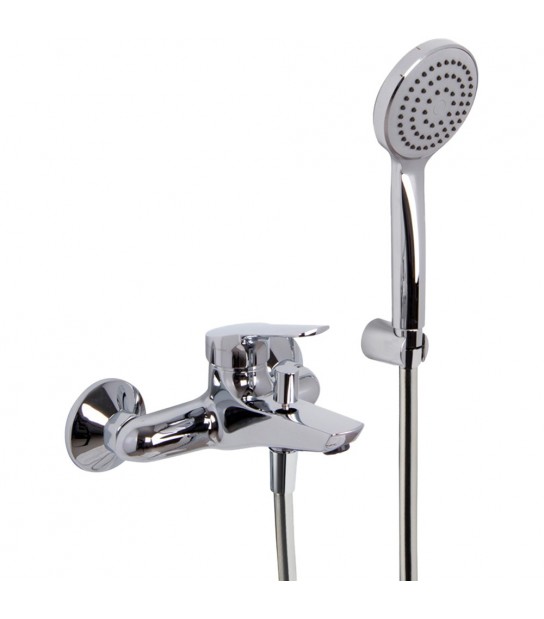 Miscelatore Vasca Serie 4 Con Leva Chiusa Cromo + Set Doccia