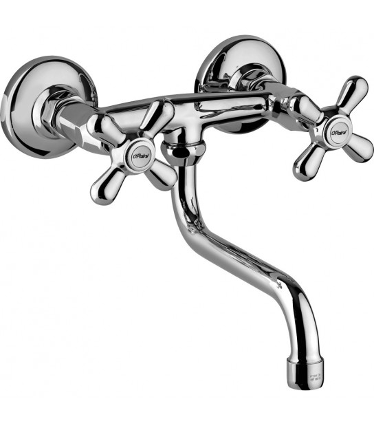 Gruppo Lavello A Parete Liberty Con Canna Snodabile Cromo