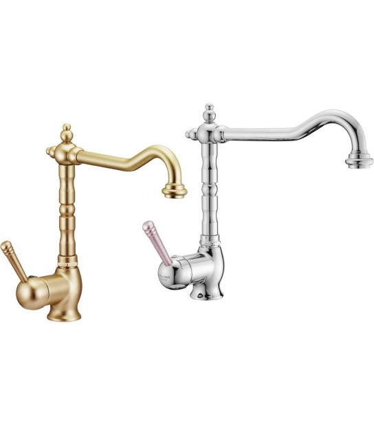 Miscelatore Lavello Con Canna Girevole New Old Bronzo