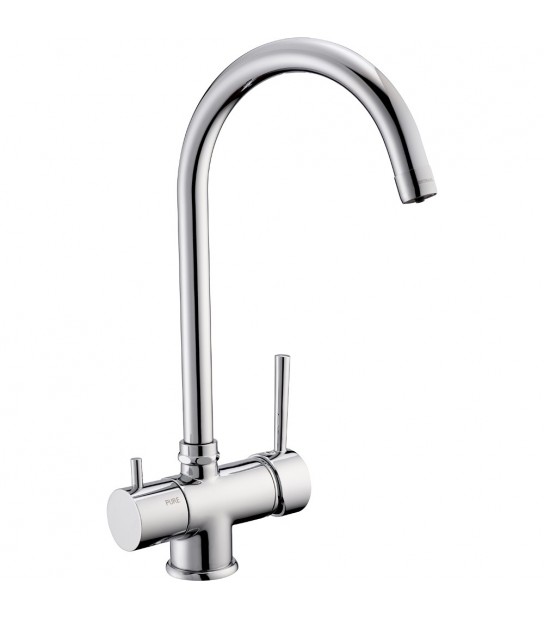 Miscelatore Lavello A 3 Vie Con Attacco Acqua Potabile Canna Alta Cromo