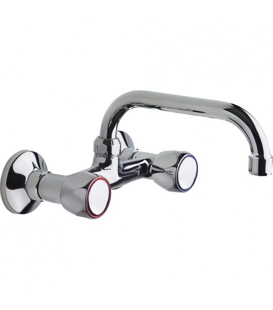 Gruppo Lavello A Parete Con Canna U Superiore Cromo