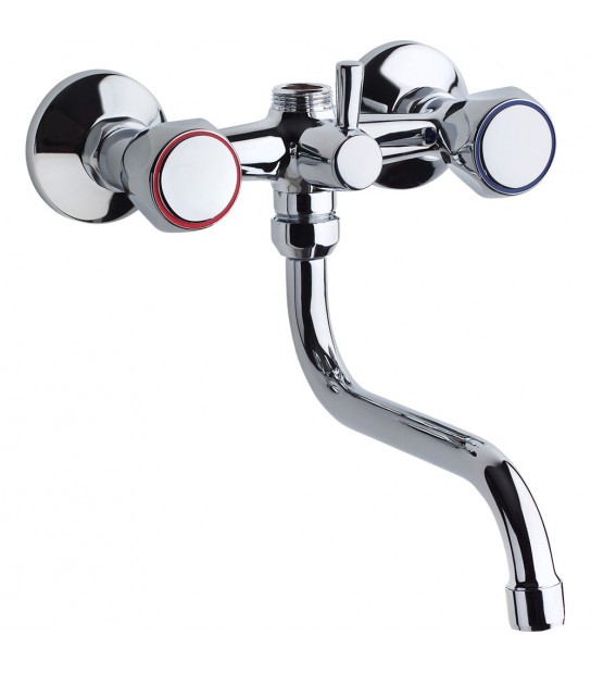 Gruppo Lavello A Parete Con Attacco Lavatrice Cromo