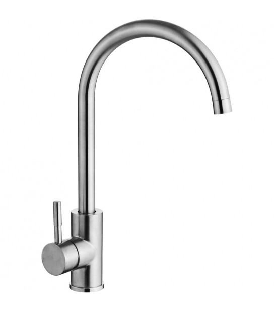 Miscelatore Lavello In Acciaio Inox A Bocca Alta Cromo