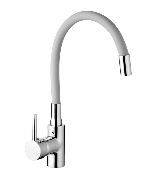 Miscelatore Lavello A Canna In Gomma Flessibile Maldive Grigio Grigio
