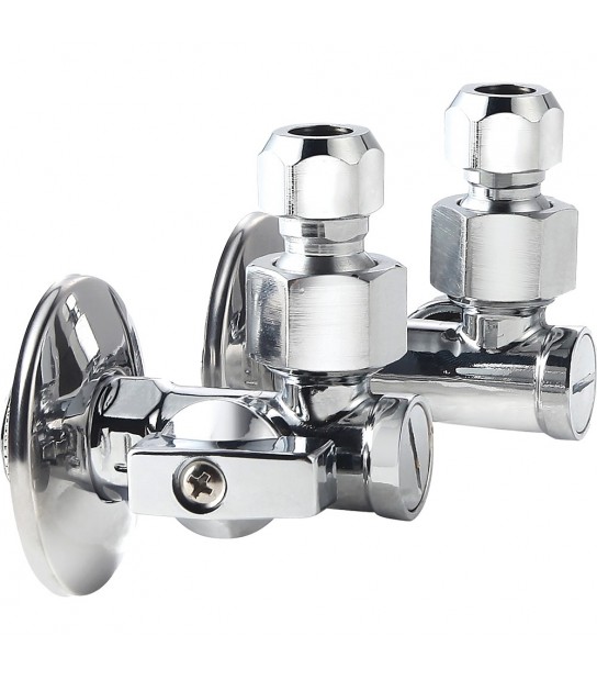 Coppia Rubinetti Filtro A Sfera Sottolavabo Dx/Sx 1/2X3/8/D.10 + Rosetta