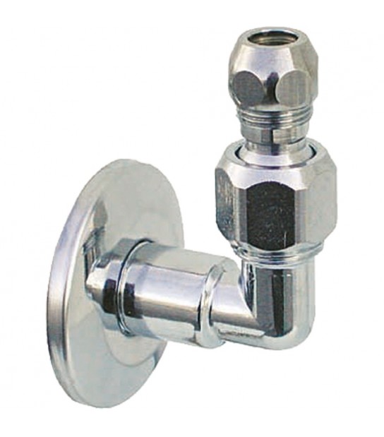 Squadretta Sottolavabo Snodabile 90° 1/2X10 + Rosetta