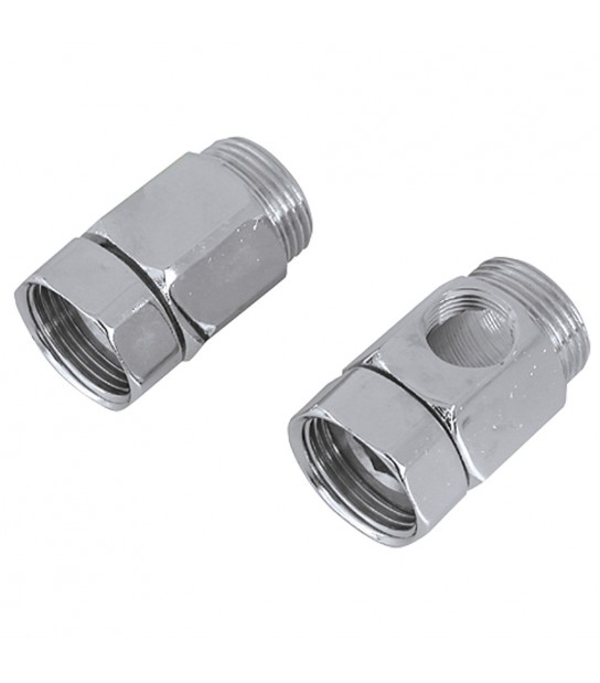 Coppia Distanziali Retrogruppo Con Dado Girevole 3/4Mf C/Foro 3/8 + 3/4Mf Cieco