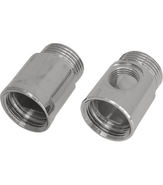 Coppia Distanziali Retrogruppo In Ottone Cromato 3/4Mf C/Foro 3/8 + 3/4Mf Cieco