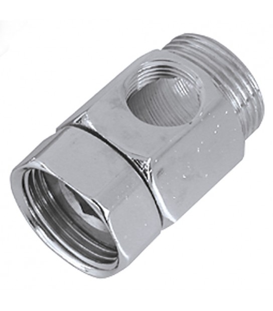 Distanziale Retrogruppo Forato Con Dado Girevole In Ottone Cromato Mf 3/4 Foro 3/8