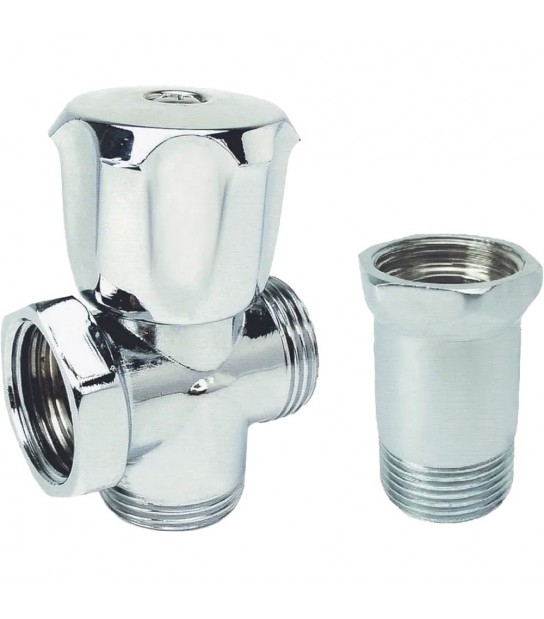 Rubinetto Retrogruppo Con Attacco Lavatrice Completo Di Distanziatore 3/4X3/4X3/4