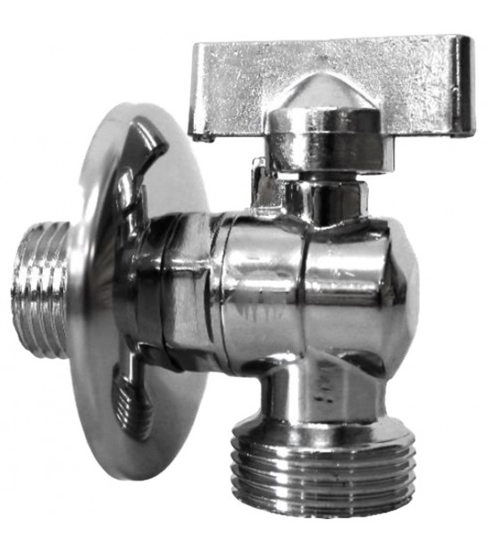 Rubinetto Lavatrice A Sfera Con Leva In Metallo 1/2X3/4 + Rosetta