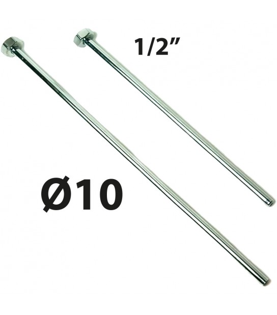 Tubetto Rame Cromato D.10 Con Cartella E Calotta F 1/2 Cm 50