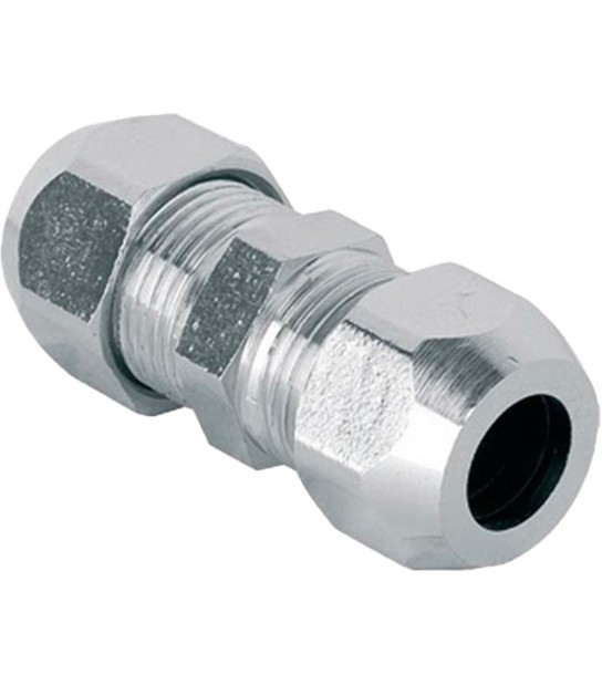 Niples Doppio Per Tubetto Rame In Ottone Cromato 3/8 - D.10