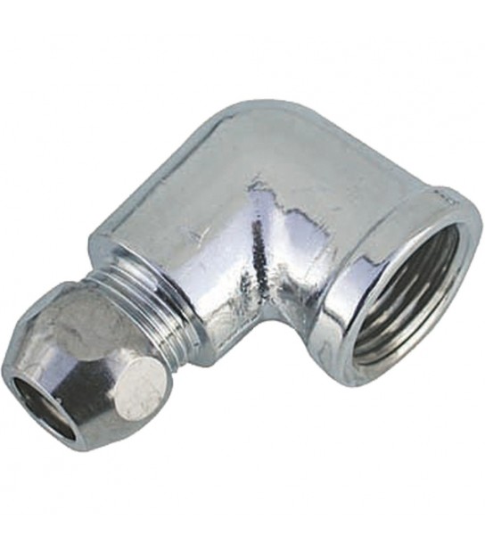 Curva Femmina Per Tubetto Rame In Ottone Cromato F1/2 X D.10
