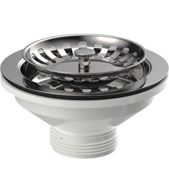 Piletta Canestro Per Lavello Inox Con Griglietta Inox Senza Troppopieno 11/2 X D.114 Mm